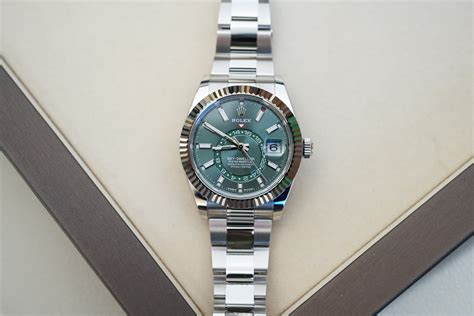 mint green rolex sky dweller